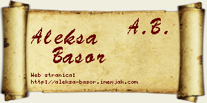 Aleksa Basor vizit kartica